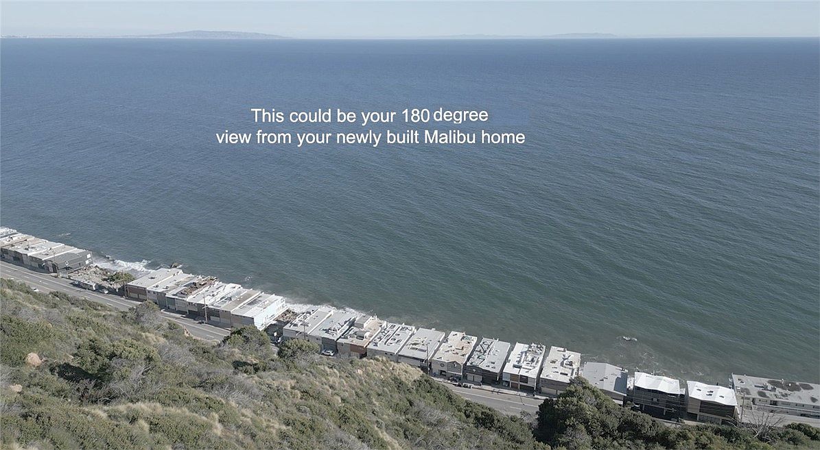 Wide panoramic view of the Pacific Ocean from the parcel's vantage.